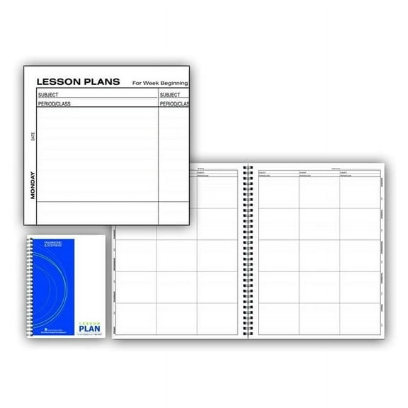 Hammond & Stephens 1473699 8.5 x 11 in. 0403-8 P Lesson Plan Book PolyIce Cover, White & Black - 8 Subjects, 40 Week