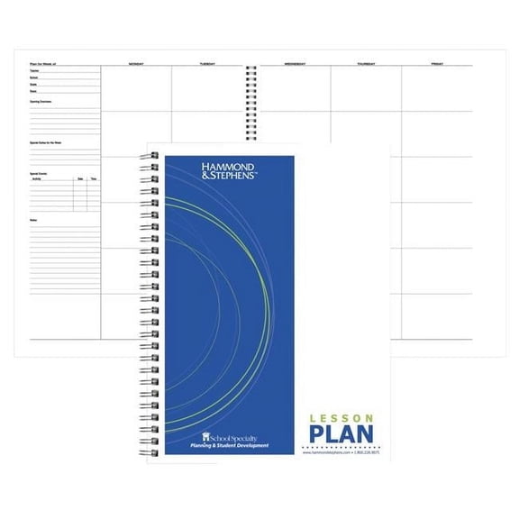 Hammond & Stephens 1481886 Bardeen Wire-O Bound Lesson Plan Book - PolyIce Cover, 11 x 14 in. - 6 Subjects - White & Black