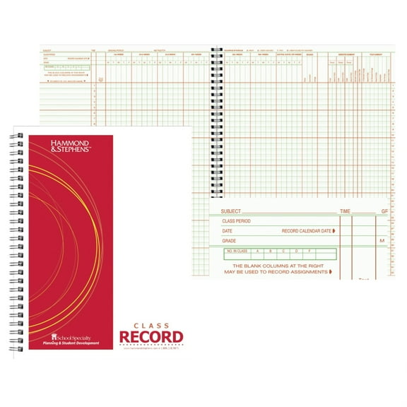 Hammond & Stephens Large Square Format Class Record Book, 9-1/4 x 12-1/4 Inches