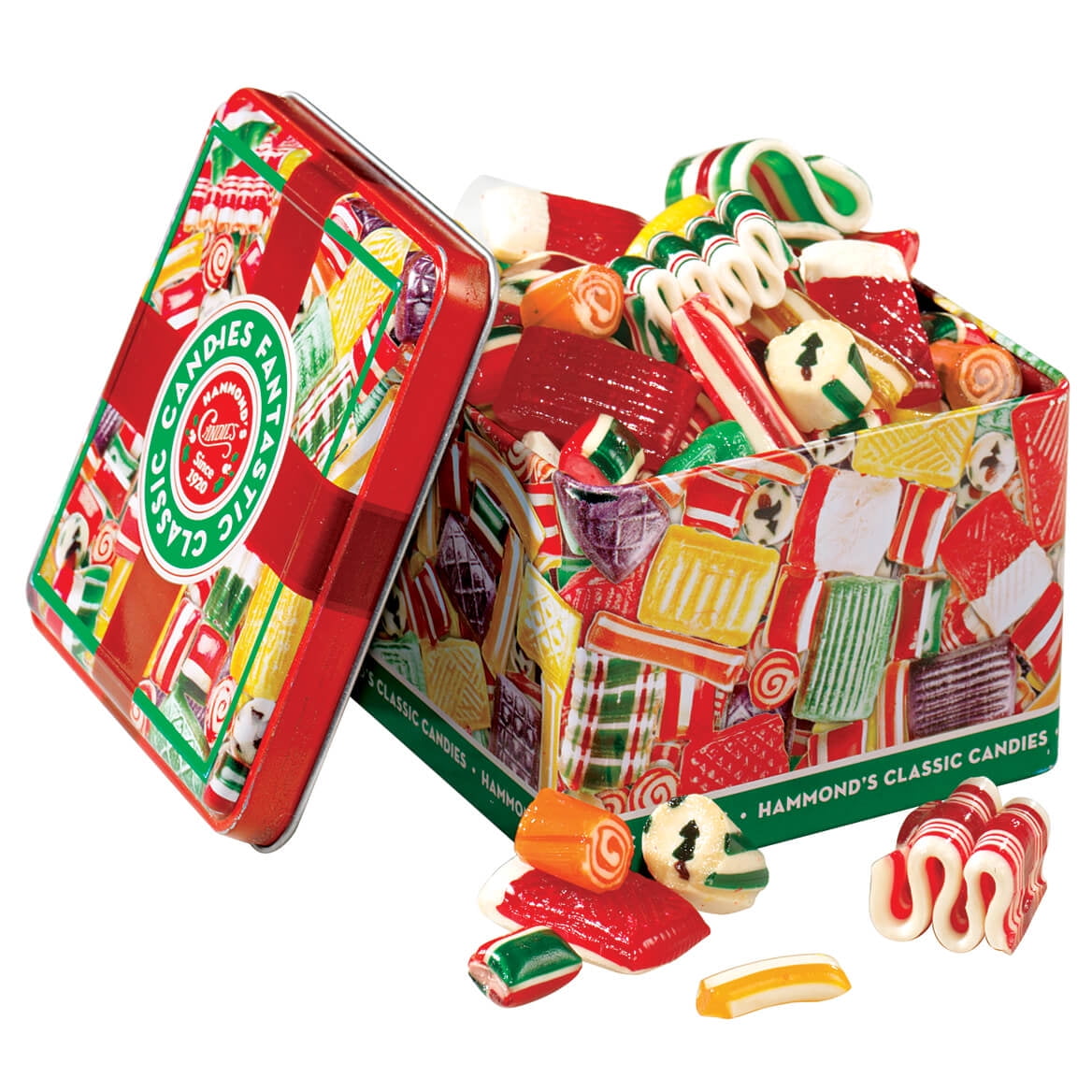 Hammonds Old Fashioned Christmas Candy Tin, 16 oz Hard Candy