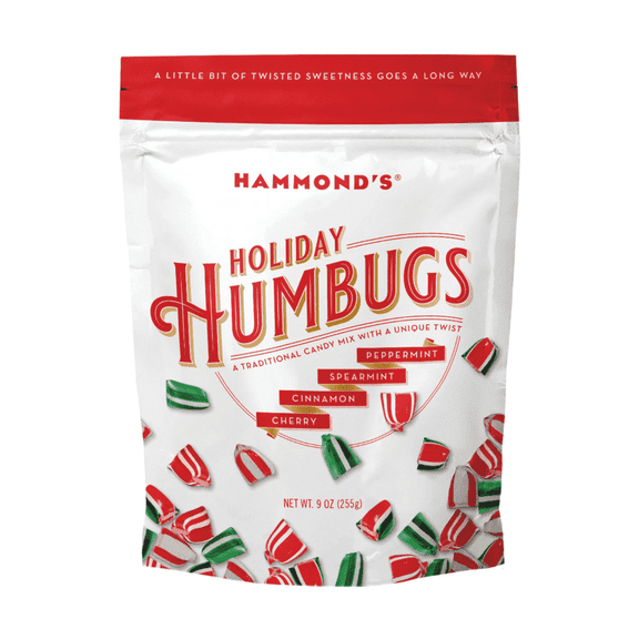 Hammond's Holiday Humbugs Candy Mix Peppermint Spearmint Cinnamon Cherry 9 oz