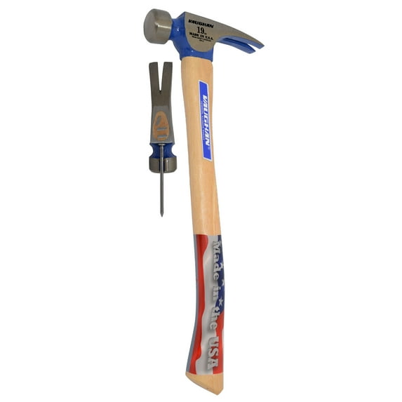 Vaughan CF2HCP 19 oz Plain Face California Framer Curved Handle Hammer, Black