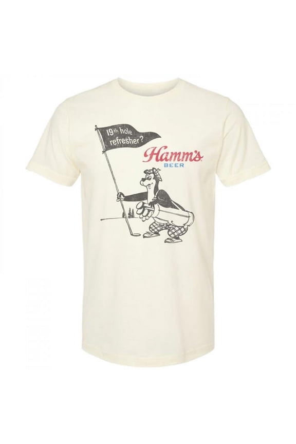 Hamms 886789-2xlarge Hamms Beer 19th Hole Golf T-Shirt, Beige - 2XL