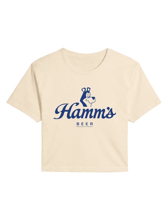 Hamms - Bear Logo Script Women's Cropped Graphic T-Shirt