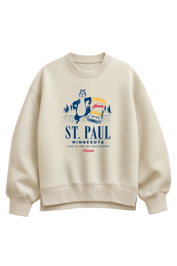 Hamms - St. Paul Minnesota - Women's Oversized Fleece Crew Sweatshirt