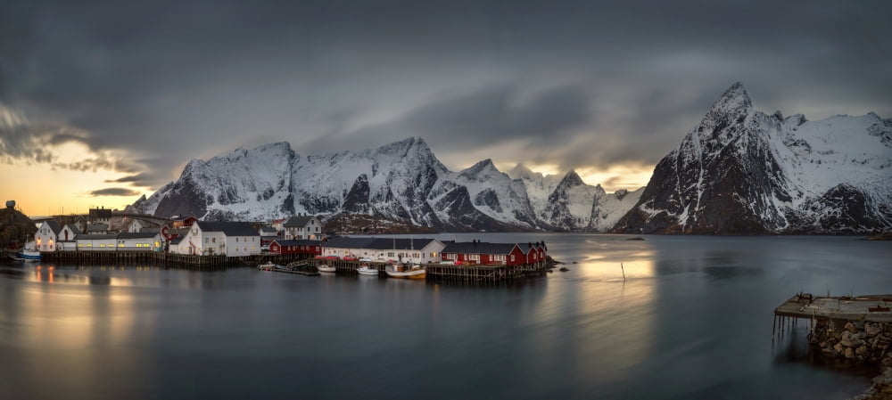 Hamnoy village on Lofoten Nordland Norway Canvas Art - Panoramic Images (7 x 15)