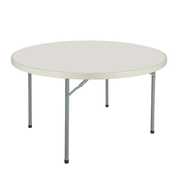 Hampden Furnishings Baldwin Collection 48" Plastic/Steel Round Folding Table, Grey
