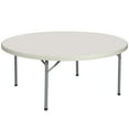 thumbnail image 1 of Hampden Furnishings Baldwin Collection 71" Plastic/Steel Round Folding Table, Grey, 1 of 4