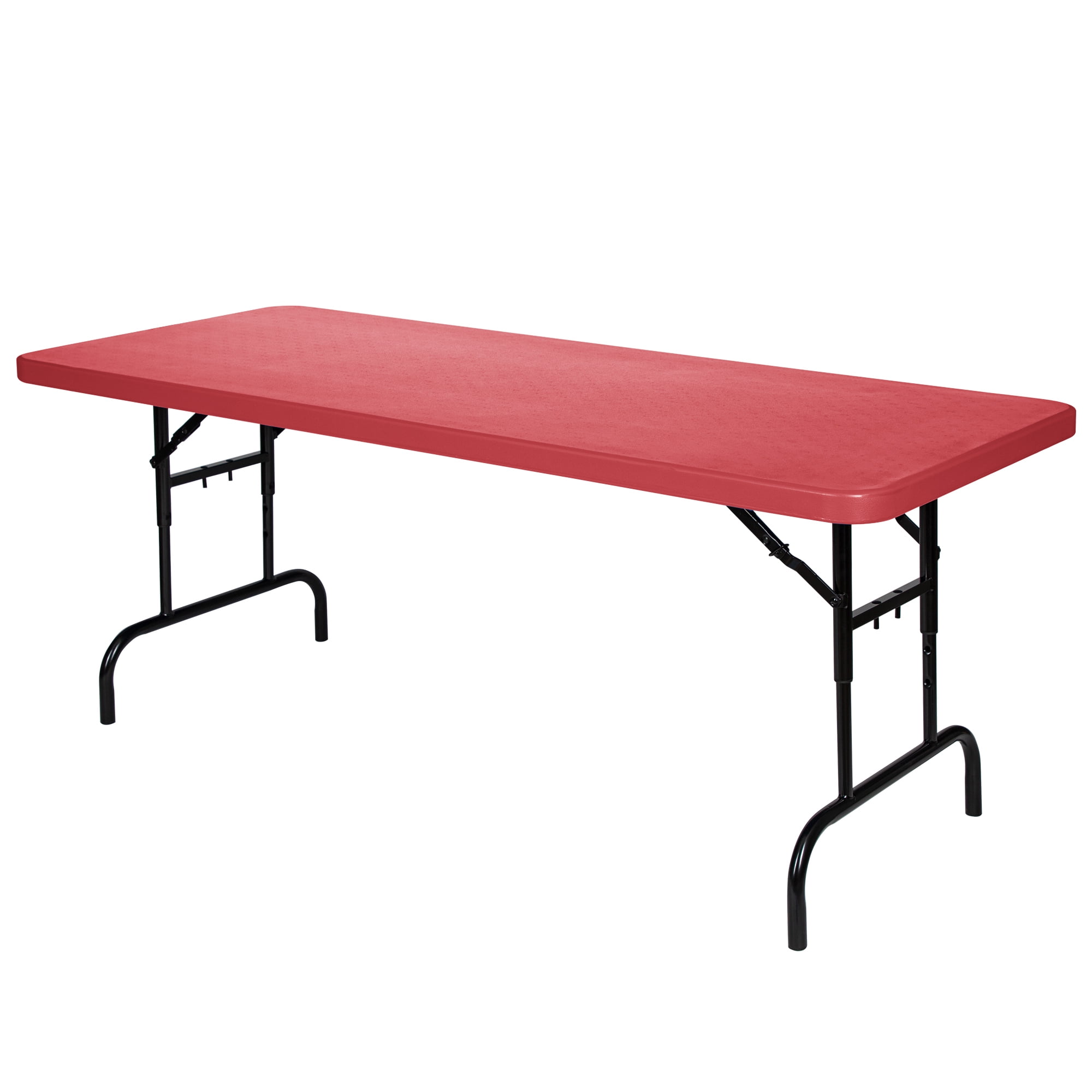 Hampden Furnishings Baldwin Collection Adjustable Folding Table 30"x72" Plastic/Steel, Red
