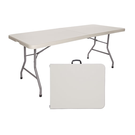 Hampden Furnishings Baldwin Collection Fold-In-Half Table 30" x 72" Plastic/Steel, Grey
