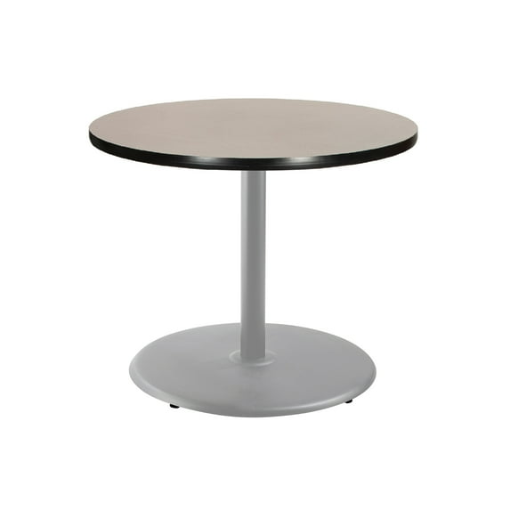 Hampden Furnishings Bennet Collection Steel Frame 36" Round Top, Round Base, 30" Height, Cafe Table Grey Frame/Grey Nebula Top
