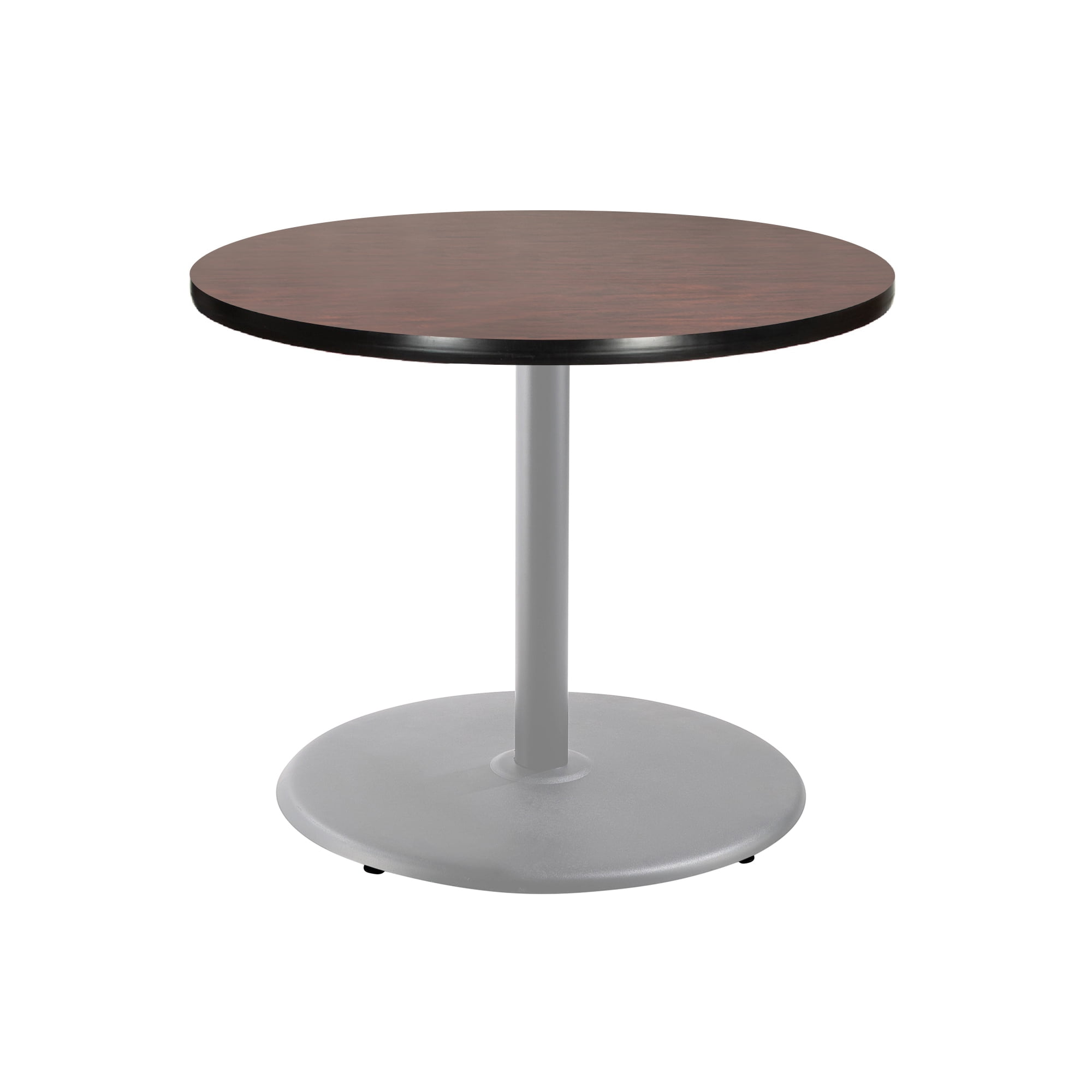 Hampden Furnishings Bennet Collection 36" Round Cafe Table with Grey Frame and Mahogany Top