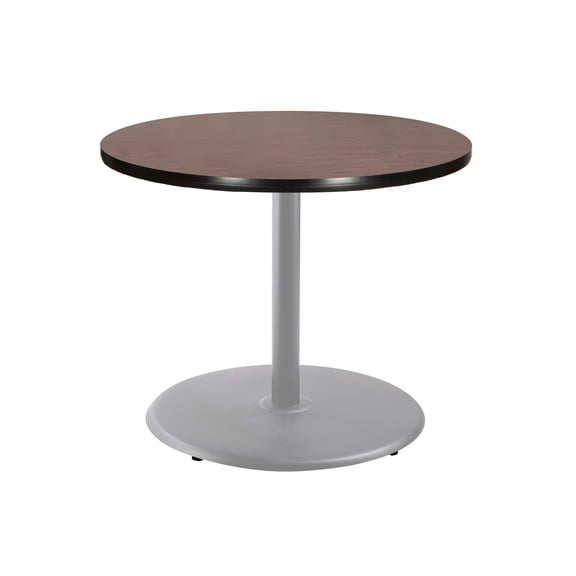 Hampden Furnishings Bennet Collection 36" Round Cafe Table with Grey Frame and Mahogany Top