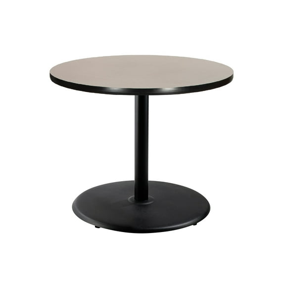 Hampden Furnishings Bennet Collection Steel Frame 36" Round Top, Round Base, 42" Height, Cafe Table, Black Frame/Grey Nebula Top