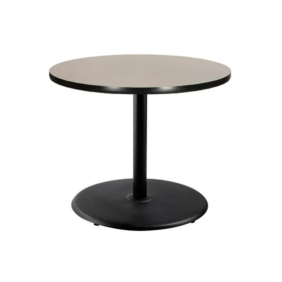 Hampden Furnishings Bennet Collection Steel Frame 36" Round Top, Round Base, 42" Height, Cafe Table, Black Frame/Grey Nebula Top