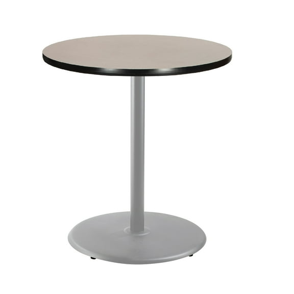 Hampden Furnishings Bennet Collection Steel Frame 36" Round Top, Round Base, 42" Height, Cafe Table Grey Frame/Grey Nebula Top