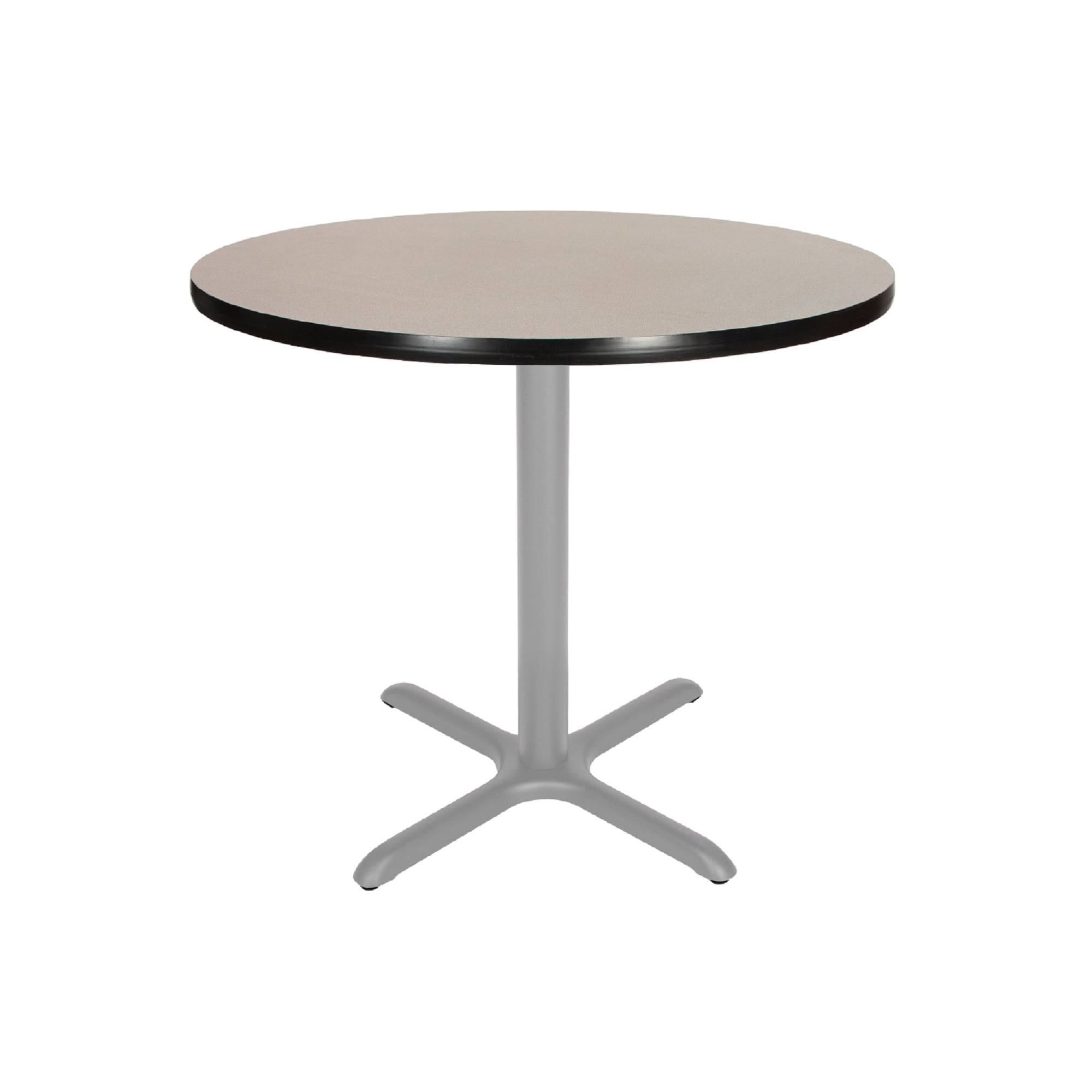 Hampden Furnishings Bennet Collection Steel Frame 36" Round Top, X Base, 30" Height, Cafe Table Grey Frame/Grey Nebula Top