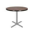 thumbnail image 1 of Hampden Furnishings Bennet Collection Steel Frame 36" Round Top, X Base, 30" Height, Cafe Table Grey Frame/Mahogany Top, 1 of 5
