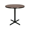 thumbnail image 1 of Hampden Furnishings Bennet Collection Steel Frame 36" Round Top, X Base, 36" Height Cafe Table, Black Frame/Mahogany Top, 1 of 5
