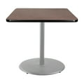 thumbnail image 1 of Hampden Furnishings Bennet Collection Steel Frame 36" Square Top, Round Base, 36" Height, Cafe Table Grey Frame/Mahogany Top, 1 of 5