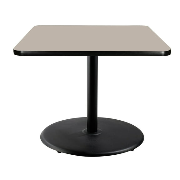 Hampden Furnishings Bennet Collection Steel Frame 36" Square Top, Round Base, 42" Height, Cafe Table, Black Frame/Grey Nebula Top