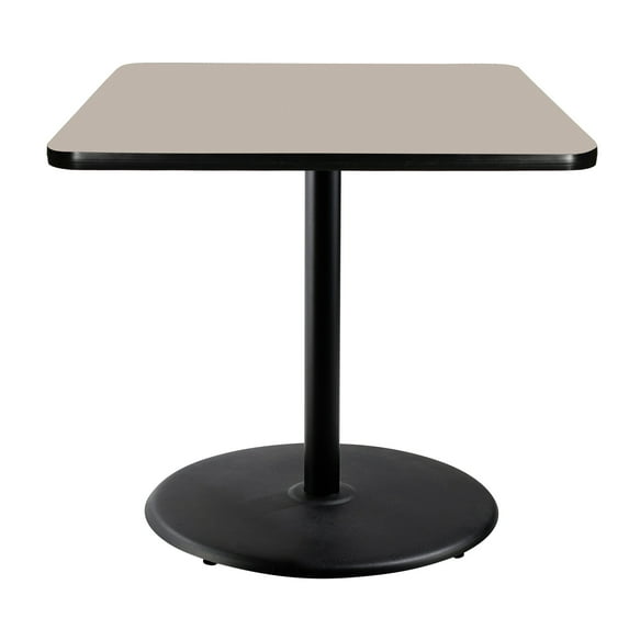 Hampden Furnishings Bennet Collection Steel Frame 36" Square Top, Round Base, 42" Height, Cafe Table, Black Frame/Grey Nebula Top