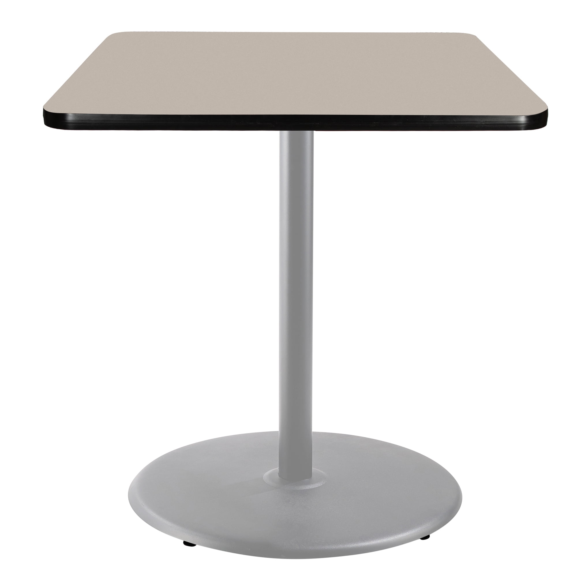 Hampden Furnishings Bennet Collection Steel Frame 36" Square Top, Round Base, 42" Height, Cafe Table Grey Frame/Grey Nebula Top