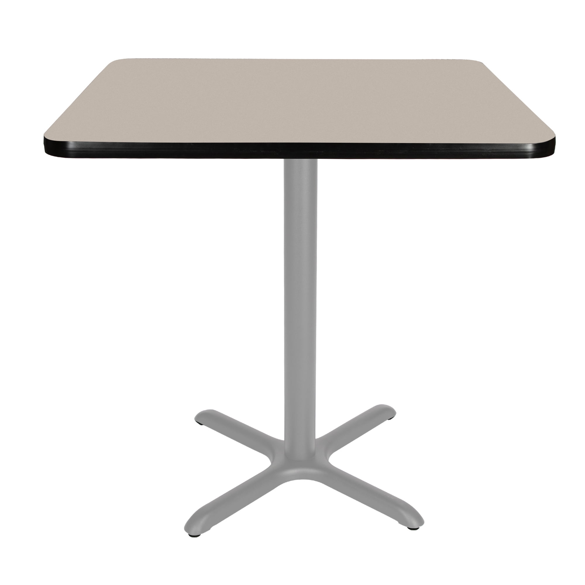 Hampden Furnishings Bennet Collection Steel Frame 36" Square Top, X Base, 30" Height, Cafe Table Grey Frame/Grey Nebula Top