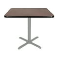 thumbnail image 1 of Hampden Furnishings Bennet Collection Steel Frame 36" Square Top, X Base, 30" Height, Cafe Table Grey Frame/Mahogany Top, 1 of 5
