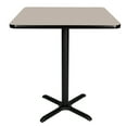 thumbnail image 1 of Hampden Furnishings Bennet Collection Steel Frame 36" Square Top, X Base, 42" Height Cafe Table, Black Frame/Grey Nebula Top, 1 of 5