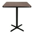 thumbnail image 1 of Hampden Furnishings Bennet Collection Steel Frame 36" Square Top, X Base, 42" Height Cafe Table, Black Frame/Mahogany Top, 1 of 5