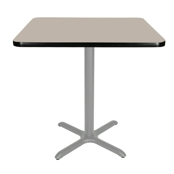 Hampden Furnishings Bennet Collection Steel Frame 36" Square Top, X Base, 42" Height, Cafe Table Grey Frame/Grey Nebula Top