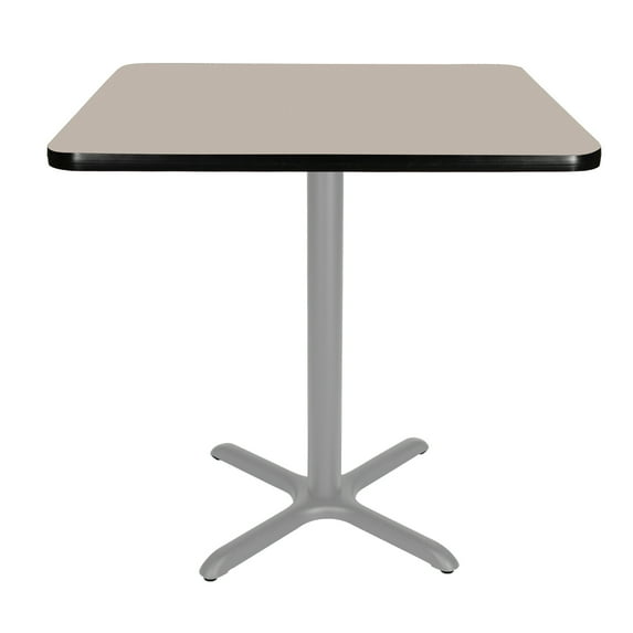 Hampden Furnishings Bennet Collection Steel Frame 36" Square Top, X Base, 42" Height, Cafe Table Grey Frame/Grey Nebula Top