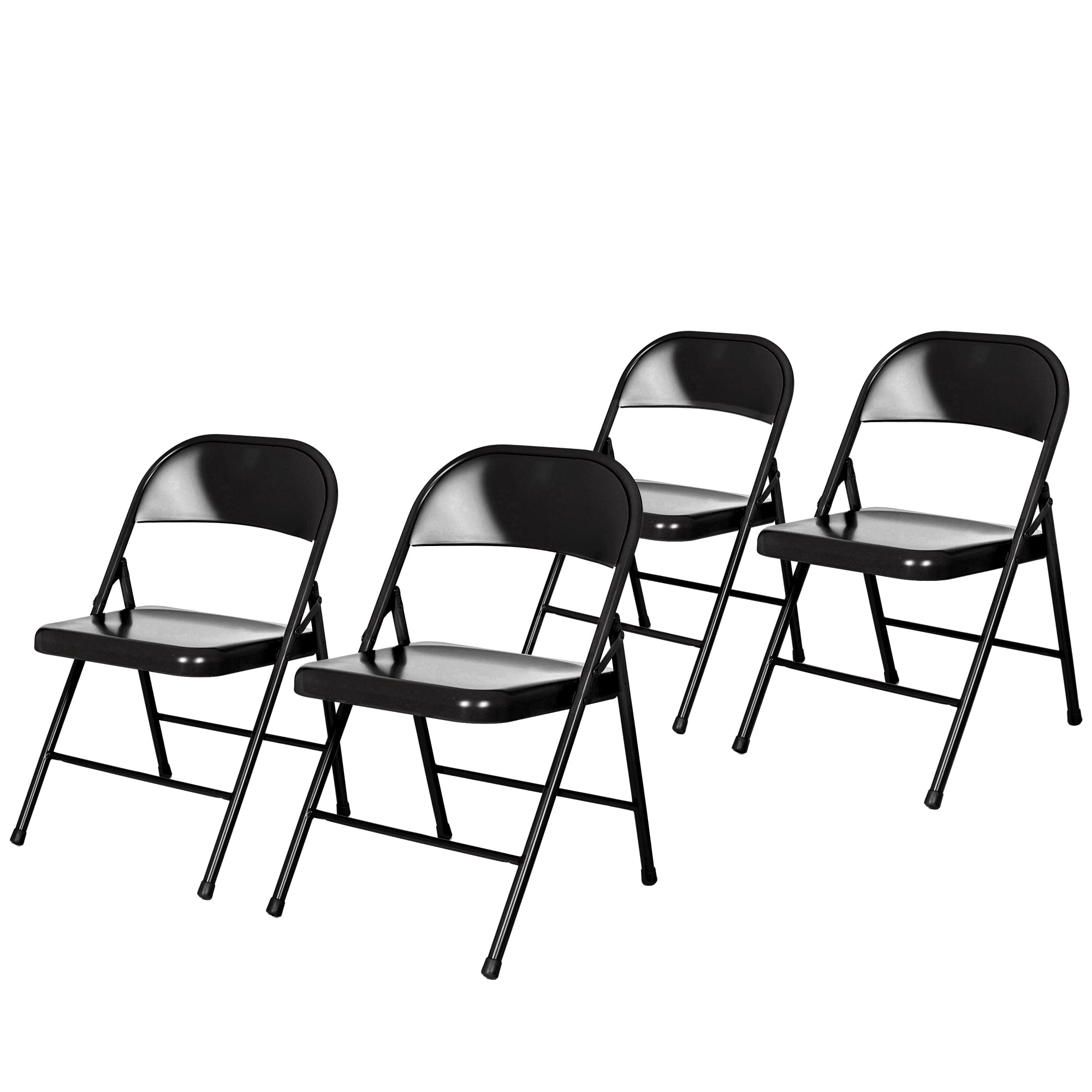 Hampden Furnishings Bernadine Collection Basics All Metal Folding Chair, Black, Pack of 4