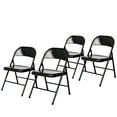thumbnail image 1 of Hampden Furnishings Bernadine Collection Basics All Metal Folding Chair, Black, Pack of 4, 1 of 7