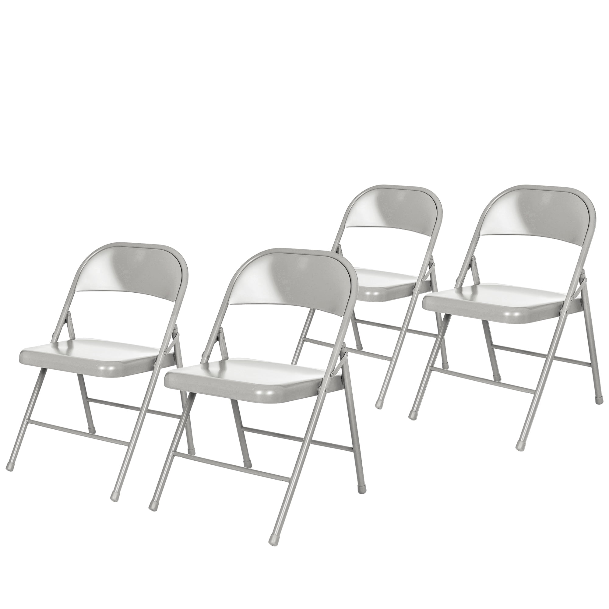 Hampden Furnishings Bernadine Collection Basics All Steel Folding Chair, Grey, Pack of 4
