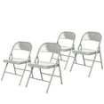 thumbnail image 1 of Hampden Furnishings Bernadine Collection Basics All Steel Folding Chair, Grey, Pack of 4, 1 of 7