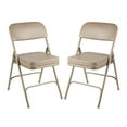 thumbnail image 1 of Hampden Furnishings Bernadine Collection Deluxe Vinyl Padded Folding Chair, Beige, Pack of 2, 1 of 4