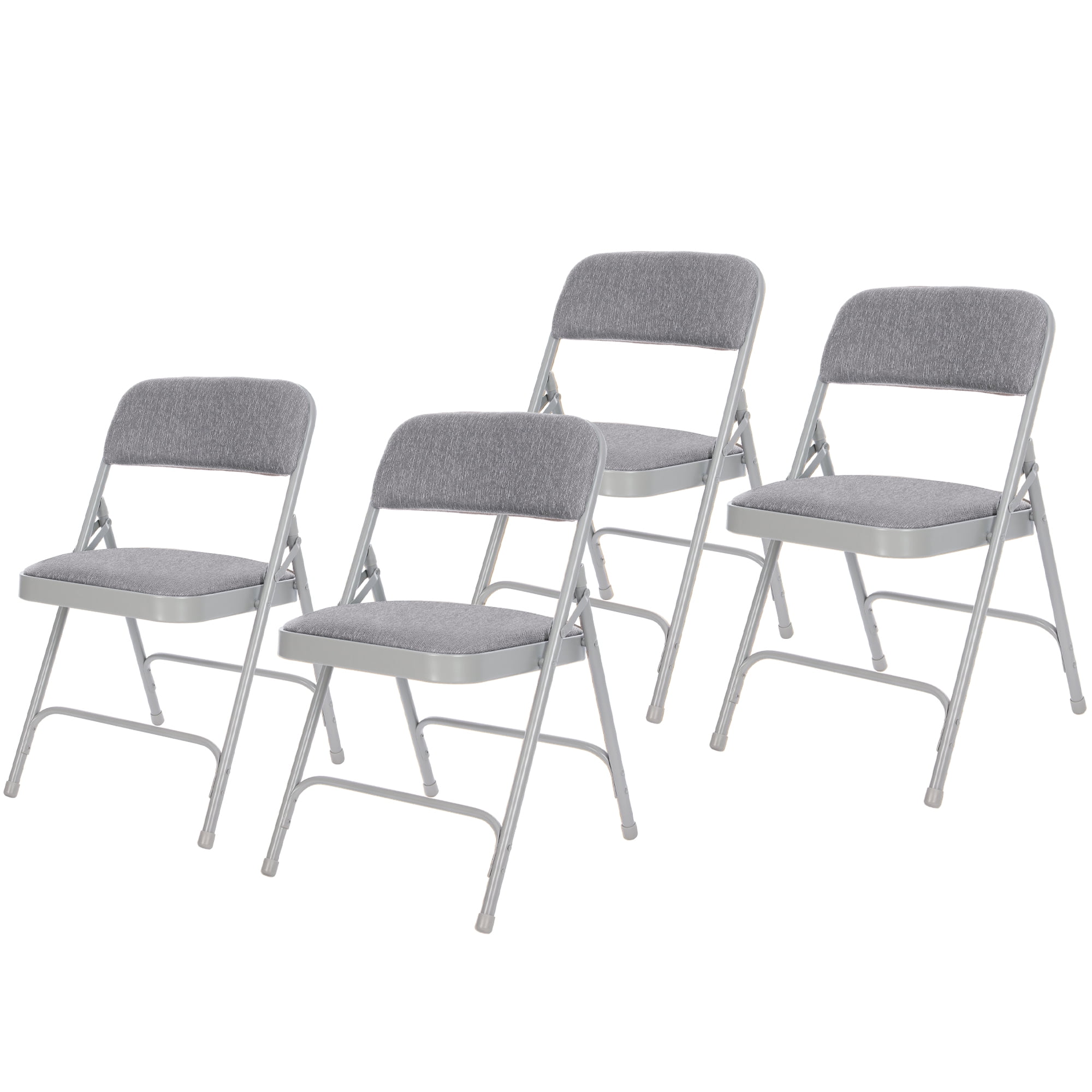 Hampden Furnishings Bernadine Collection Fabric Padded Premium Folding Chair Grey 4 Pack Walmart