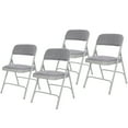 thumbnail image 1 of Hampden Furnishings Bernadine Collection Fabric Padded Premium Folding Chair, Grey, 4 Pack, 1 of 7