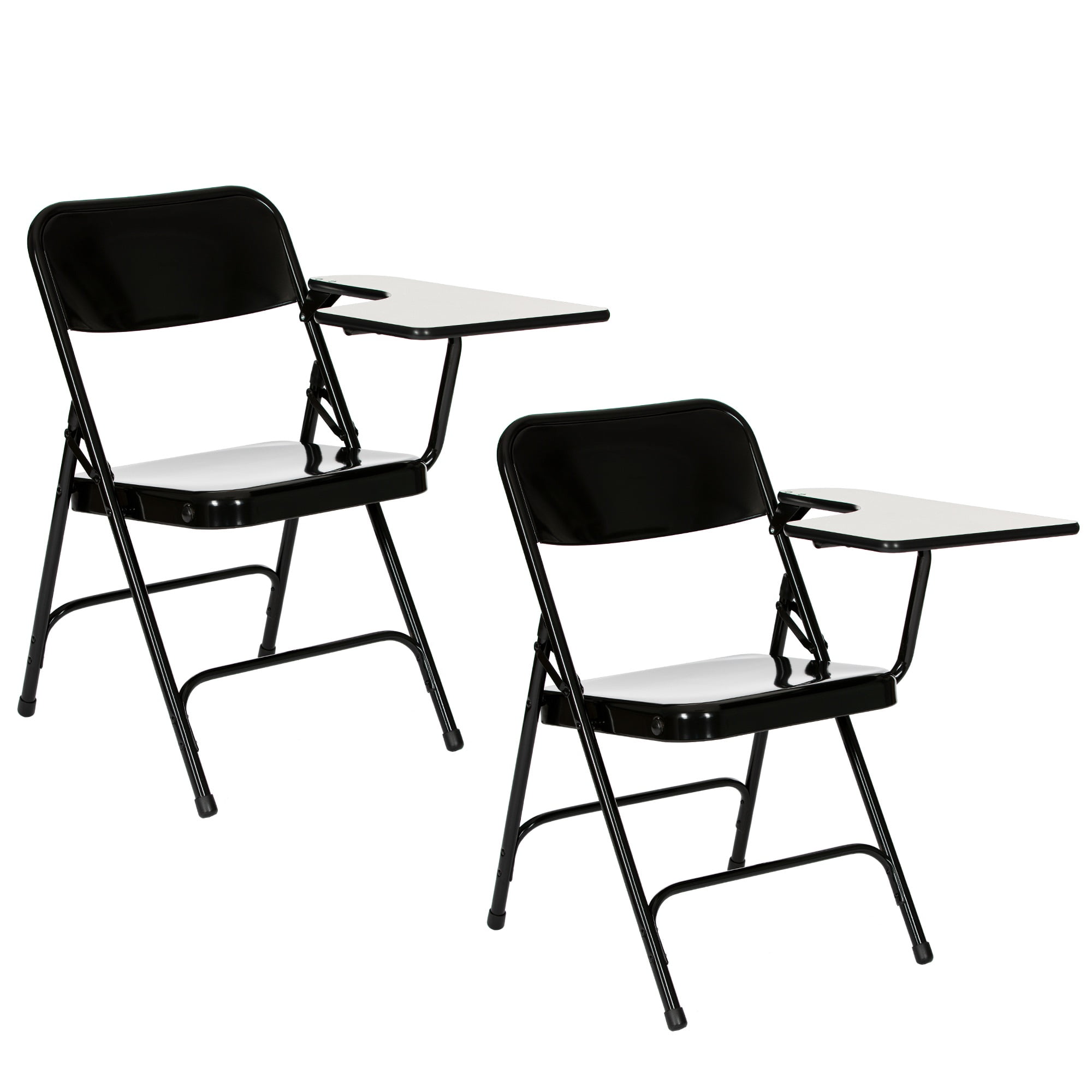 Hampden Furnishings Bernadine Collection Metal Folding Chair with Tablet Arm, Pack of 2