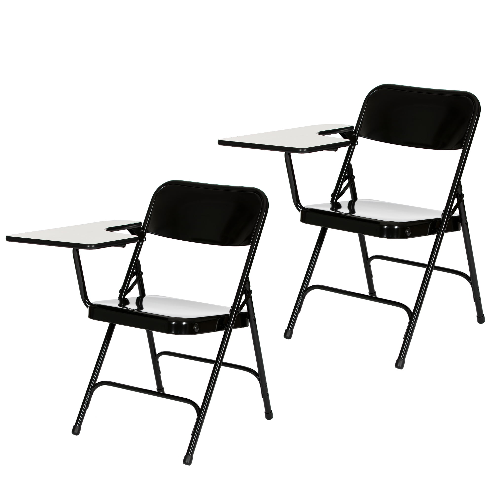 Hampden Furnishings Bernadine Collection Metal Folding Chair with Tablet Arm, Pack of 2