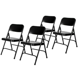 Mainstays Vinyl Folding Chair, 4 Pack, Black