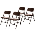 thumbnail image 1 of Hampden Furnishings Bernadine Collection Steel Double Hinge Folding Chair, Brown, 4 PACK, 1 of 7