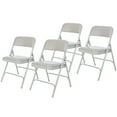 thumbnail image 1 of Hampden Furnishings Bernadine Collection Vinyl Folding Chair, Grey, Pack of 4, 1 of 4