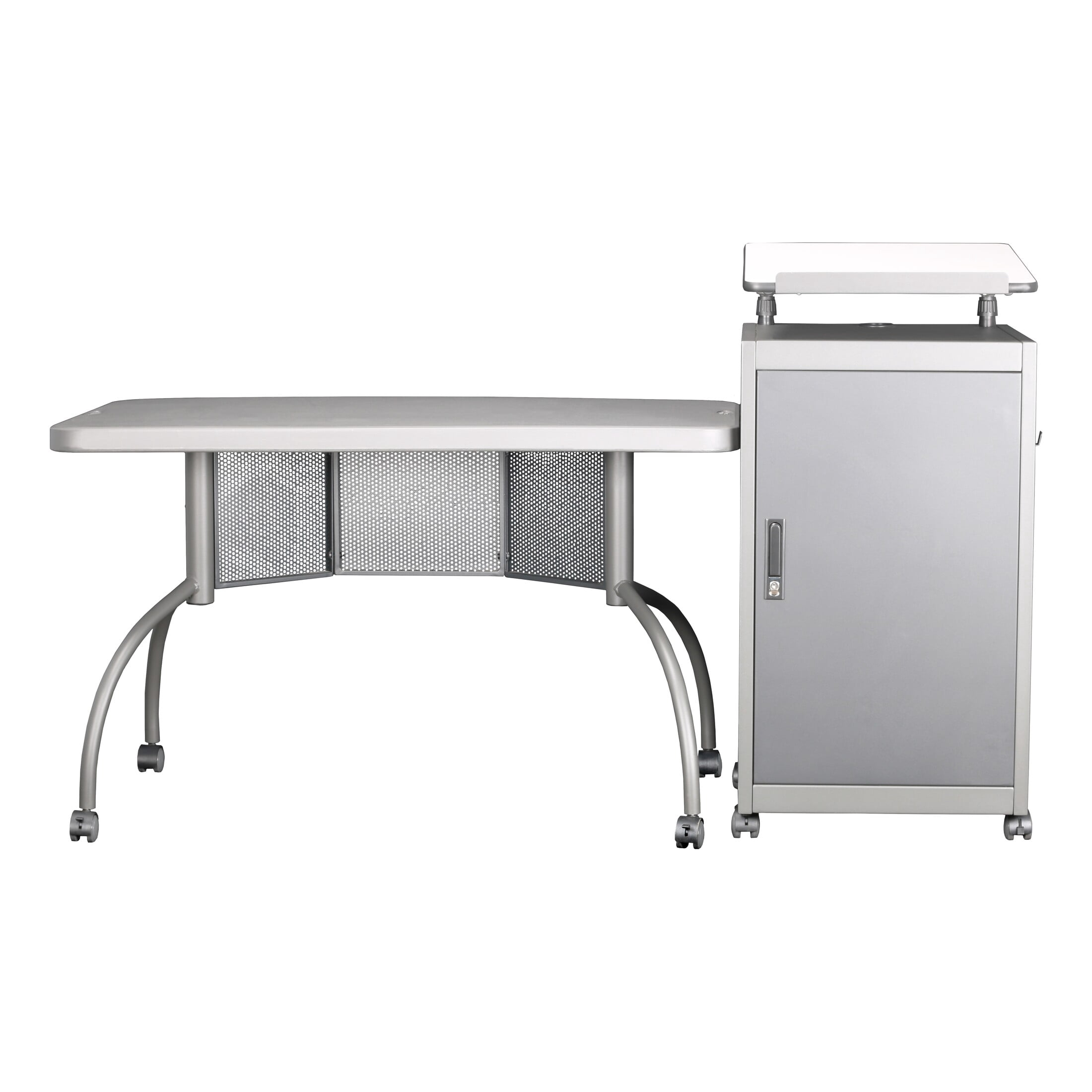 Hampden Furnishings EDU Podium Desk and Lectern Combo, Charcoal Slate and Black