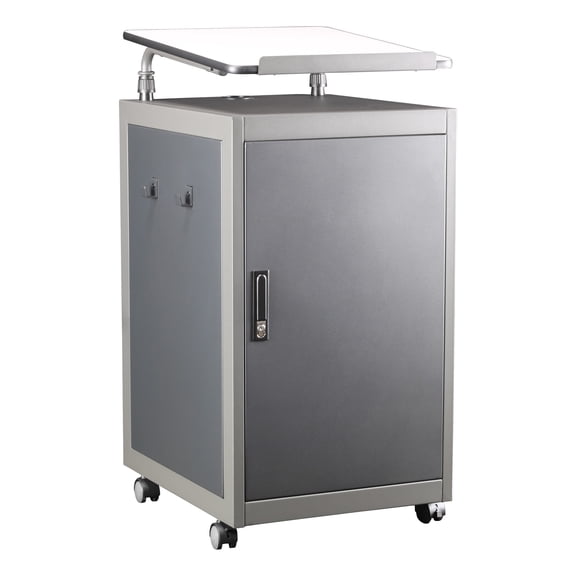Hampden Furnishings EDU Podium Mobile Lectern, Charcoal Slate and Black