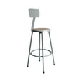 thumbnail image 1 of Hampden Furnishings Felix Collection 30-Inch Steel Stool with Backrest, Grey, AssemblyReady, 1 of 6
