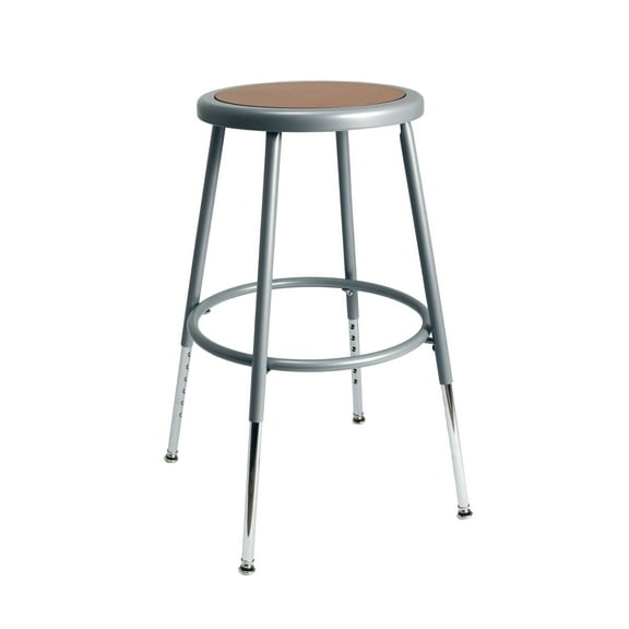 Hampden Furnishings Felix Collection Height Adjustable 19-27 Inch Steel Stool, Grey, AssemblyReady