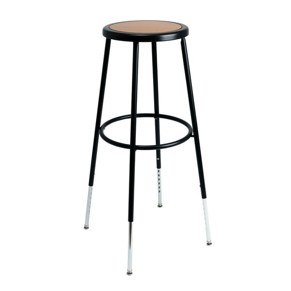 Hampden Furnishings Felix Collection Height Adjustable 32-39 Inch Steel Stool, Black, AssemblyReady